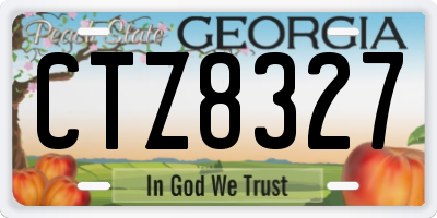 GA license plate CTZ8327