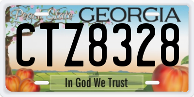 GA license plate CTZ8328
