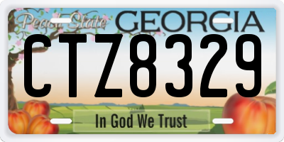 GA license plate CTZ8329