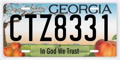 GA license plate CTZ8331