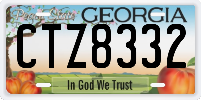 GA license plate CTZ8332