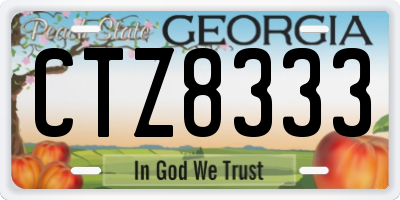 GA license plate CTZ8333