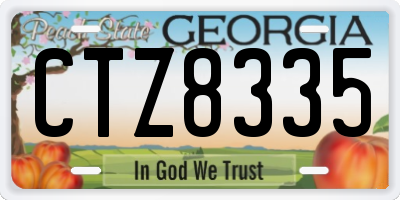 GA license plate CTZ8335