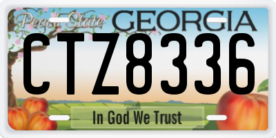 GA license plate CTZ8336