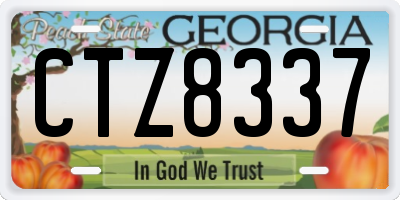 GA license plate CTZ8337