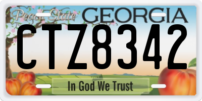 GA license plate CTZ8342