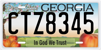 GA license plate CTZ8345
