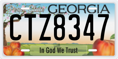 GA license plate CTZ8347