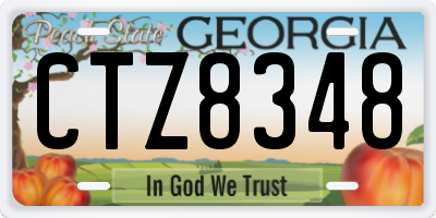 GA license plate CTZ8348