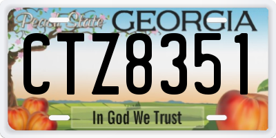 GA license plate CTZ8351