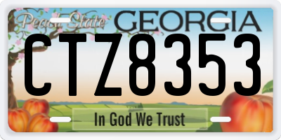 GA license plate CTZ8353