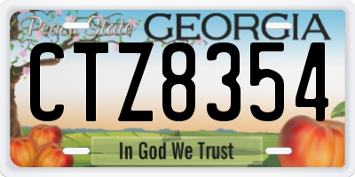GA license plate CTZ8354