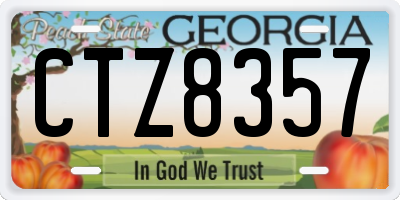 GA license plate CTZ8357