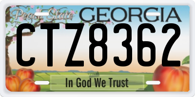 GA license plate CTZ8362
