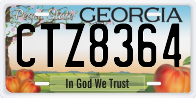 GA license plate CTZ8364