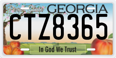 GA license plate CTZ8365