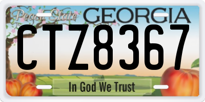 GA license plate CTZ8367