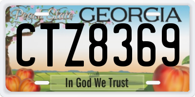 GA license plate CTZ8369