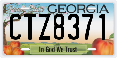GA license plate CTZ8371