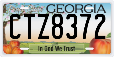 GA license plate CTZ8372