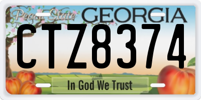GA license plate CTZ8374