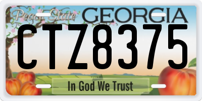 GA license plate CTZ8375