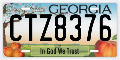 GA license plate CTZ8376