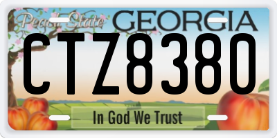 GA license plate CTZ8380