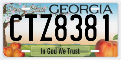 GA license plate CTZ8381
