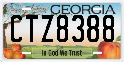 GA license plate CTZ8388
