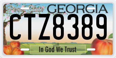 GA license plate CTZ8389
