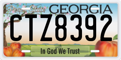 GA license plate CTZ8392