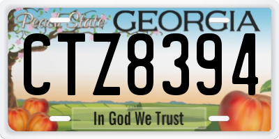 GA license plate CTZ8394