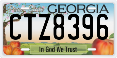 GA license plate CTZ8396