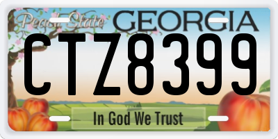 GA license plate CTZ8399