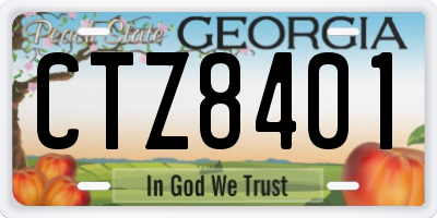 GA license plate CTZ8401