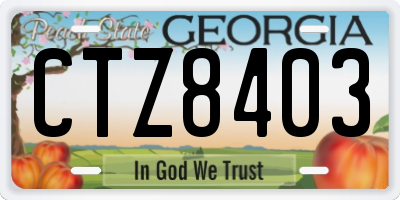 GA license plate CTZ8403