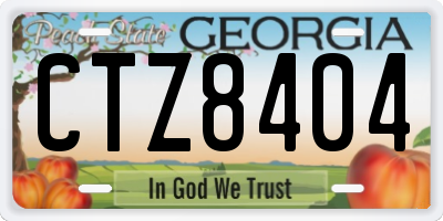 GA license plate CTZ8404