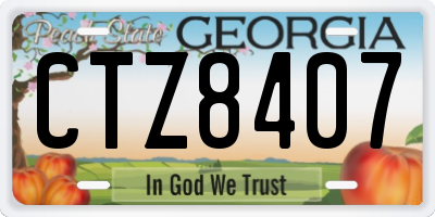 GA license plate CTZ8407