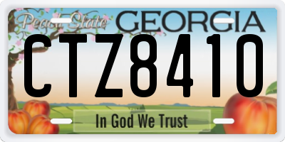 GA license plate CTZ8410