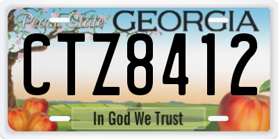 GA license plate CTZ8412