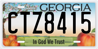 GA license plate CTZ8415
