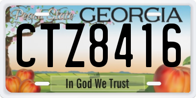 GA license plate CTZ8416