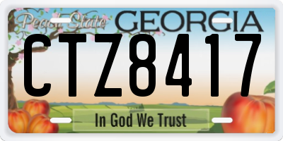 GA license plate CTZ8417