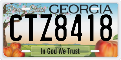 GA license plate CTZ8418