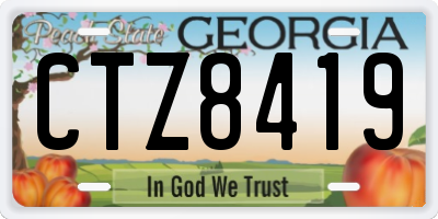 GA license plate CTZ8419