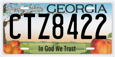 GA license plate CTZ8422