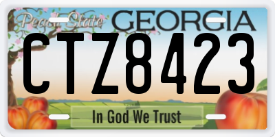 GA license plate CTZ8423