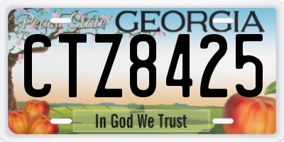 GA license plate CTZ8425