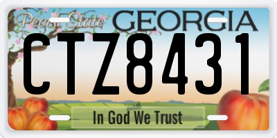 GA license plate CTZ8431